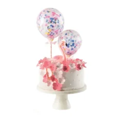 Cake toppers ballons confettis 10 cm (x20)-Cerf Dellier Online