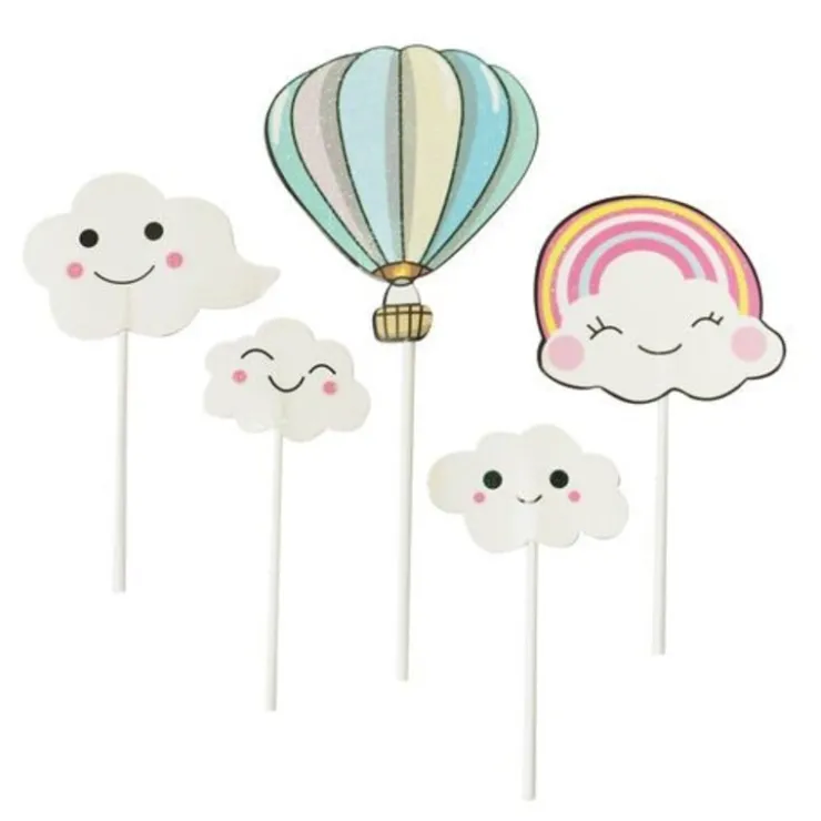 Cake toppers nuages et montgolfière-Cerf Dellier Outlet