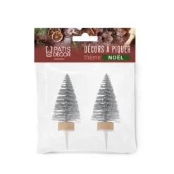 Cake toppers sapins argentés-Cerf Dellier Hot