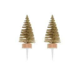 Cake toppers sapins dorés-Cerf Dellier