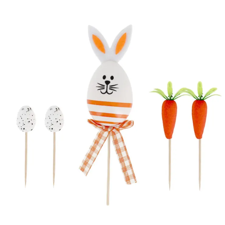 Cakes toppers lapin de Pâques (x5)-Cerf Dellier Best