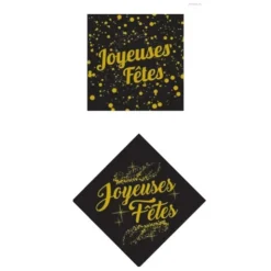 Carrés azyme Joyeuses Fêtes (x24)-Cerf Dellier New