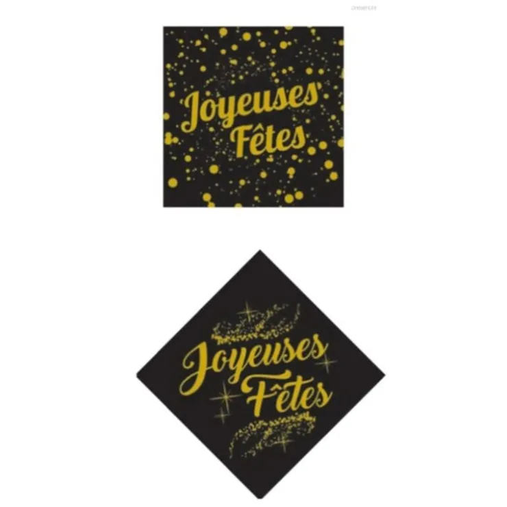 Carrés azyme Joyeuses Fêtes (x24)-Cerf Dellier New