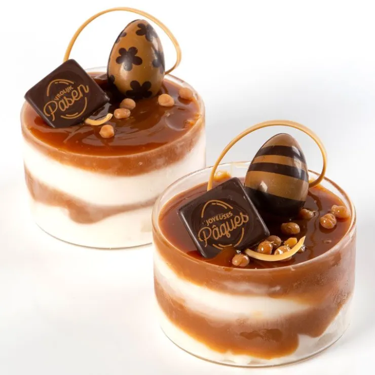 Carrés chocolat "Joyeuses Pâques" 3x3 cm (x 175)-Cerf Dellier Hot