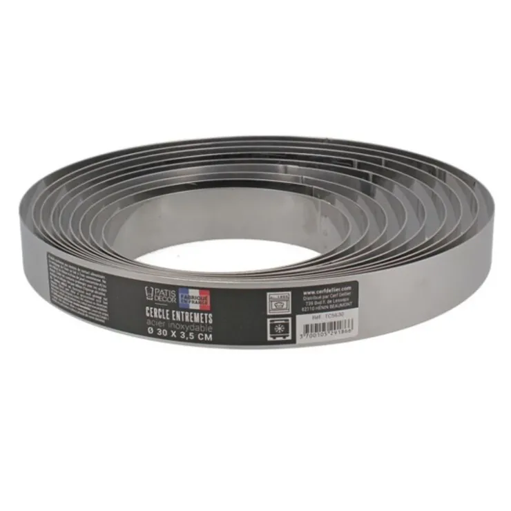 Cercle à entremets inox H 3,5 cm Ø 10 cm-Cerf Dellier Hot