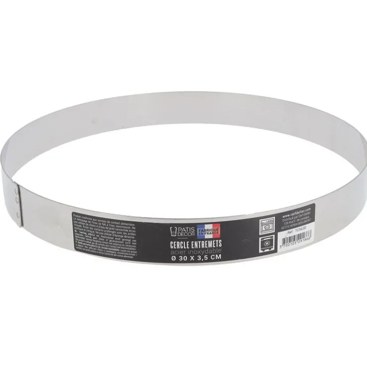 Cercle à entremets inox H 3,5 cm Ø 30 cm-Cerf Dellier Hot