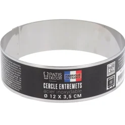 Cercle à entremets inox H 3,5 cm Ø 12 cm-Cerf Dellier New