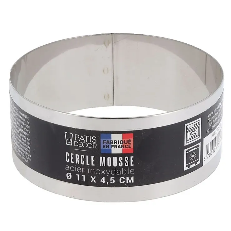 Cercle à mousse inox H 4,5 cm Ø 11 cm-Cerf Dellier Online