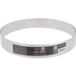 Cercle à mousse inox H 4,5 cm Ø 28 cm-Cerf Dellier New