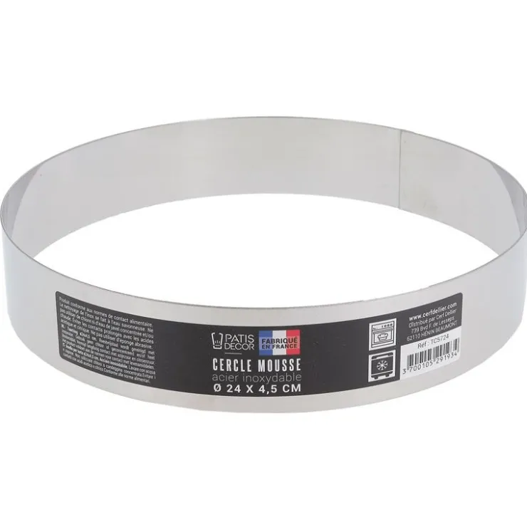 Cercle à mousse inox H 4,5 cm Ø 24 cm-Cerf Dellier Best