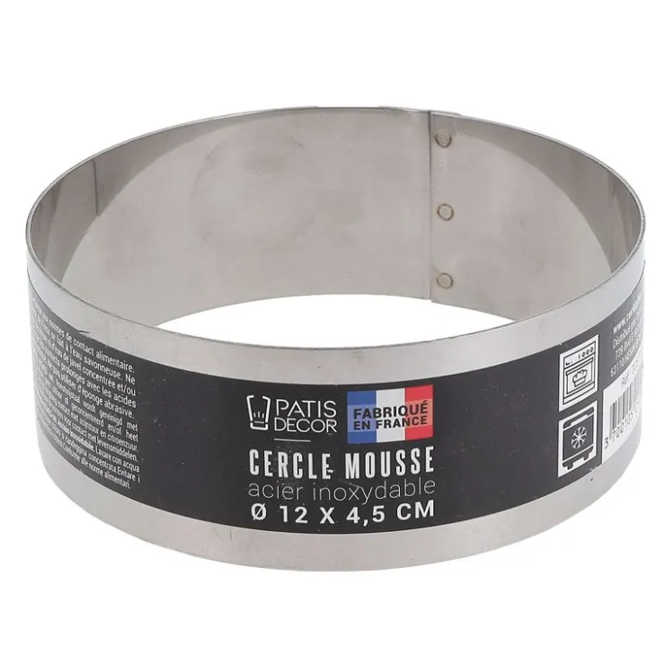 Cercle à mousse inox H 4,5 cm Ø 12 cm-Cerf Dellier Hot