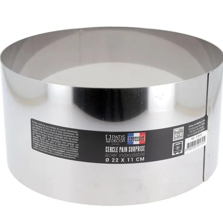 Cercle à pain surprise inox H 11 cm Diam 22 cm-Cerf Dellier New