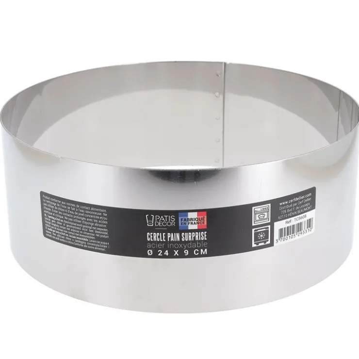 Cercle à pain surprise inox H 9 cm Ø 24 cm-Cerf Dellier Outlet