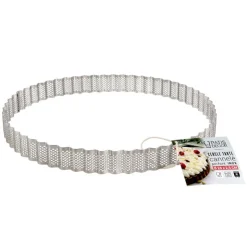 Cercle à tarte cannelé perforé inox H 2,5 cm Ø 24 cm-Cerf Dellier Online