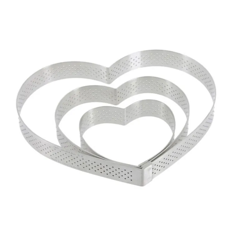 Cercle à tarte cœur perforé inox H 2 cm De Buyer-Cerf Dellier Sale