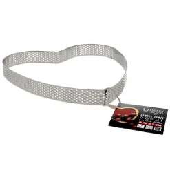 Cercle à tarte perforé coeur inox H 2 cm Ø 18 cm-Cerf Dellier Hot