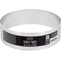 Cercle à tarte perforé inox H 3,5 cm Ø 12 cm-Cerf Dellier Sale