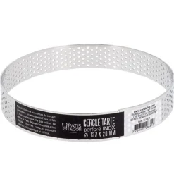 Cercle à tarte perforé inox H 2 cm Ø 12,7 cm-Cerf Dellier Hot