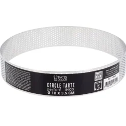 Cercle à tarte perforé inox H 3,5 cm Ø 18 cm-Cerf Dellier Discount
