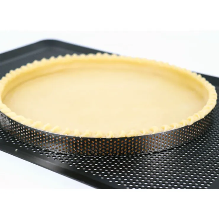 Cercle à tarte perforé inox H 3,5 cm Ø 18 cm-Cerf Dellier Discount