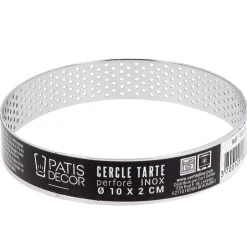 Cercle à tarte perforé inox H 2 cm Ø 10 cm-Cerf Dellier Hot