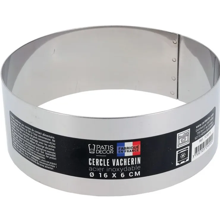 Cercle à vacherin inox H 6 cm Ø 16 cm-Cerf Dellier Sale