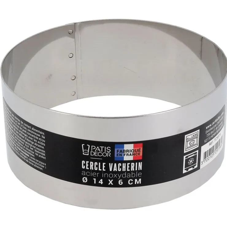 Cercle à vacherin inox H 6 cm Ø 14 cm-Cerf Dellier Clearance