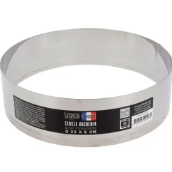 Cercle à vacherin inox H 6 cm Ø 22 cm-Cerf Dellier