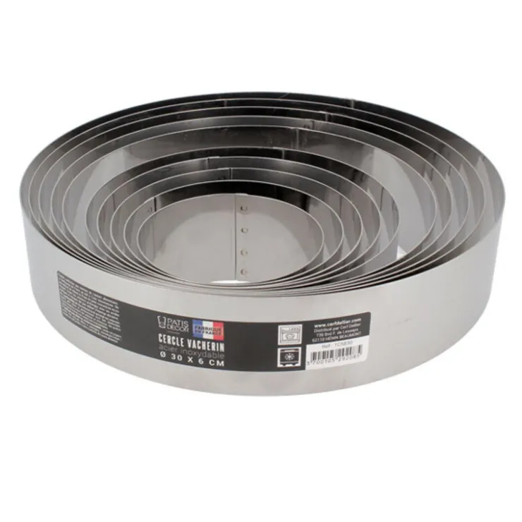 Cercle à vacherin inox H 6 cm Ø 22 cm-Cerf Dellier