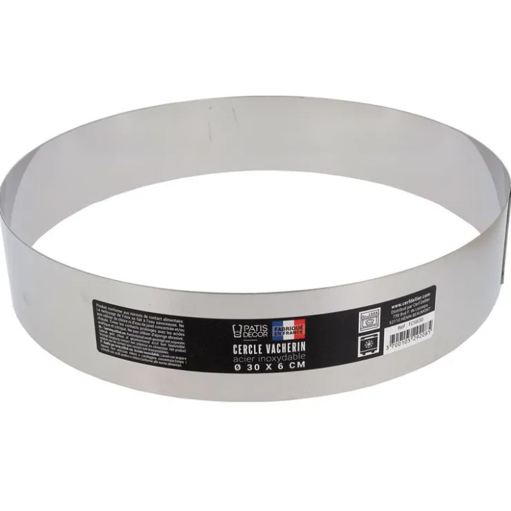 Cercle à vacherin inox H 6 cm Ø 30 cm-Cerf Dellier Sale