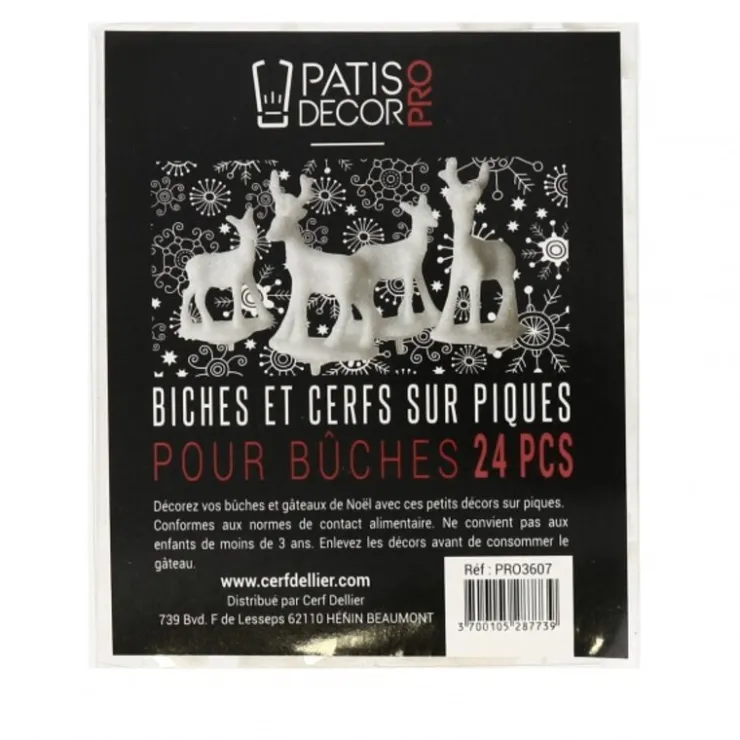 Cerf et biche blancs sur pique (x24)-Cerf Dellier Best