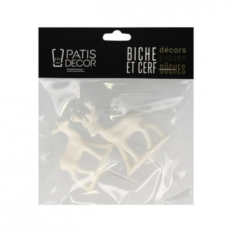 Cerf et biche blancs sur pique (x2)-Cerf Dellier Sale