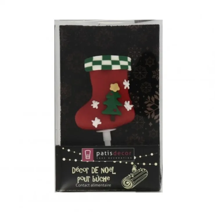 Chaussette de Noël décorée sur pique-Cerf Dellier Hot