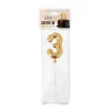 Chiffre 3D 3 doré sur pique-Cerf Dellier New