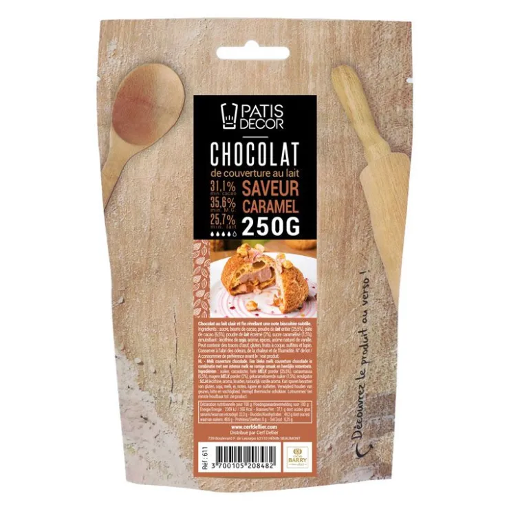 Chocolat au Lait saveur Caramel 31,1 % Barry 250 g-Cerf Dellier Sale