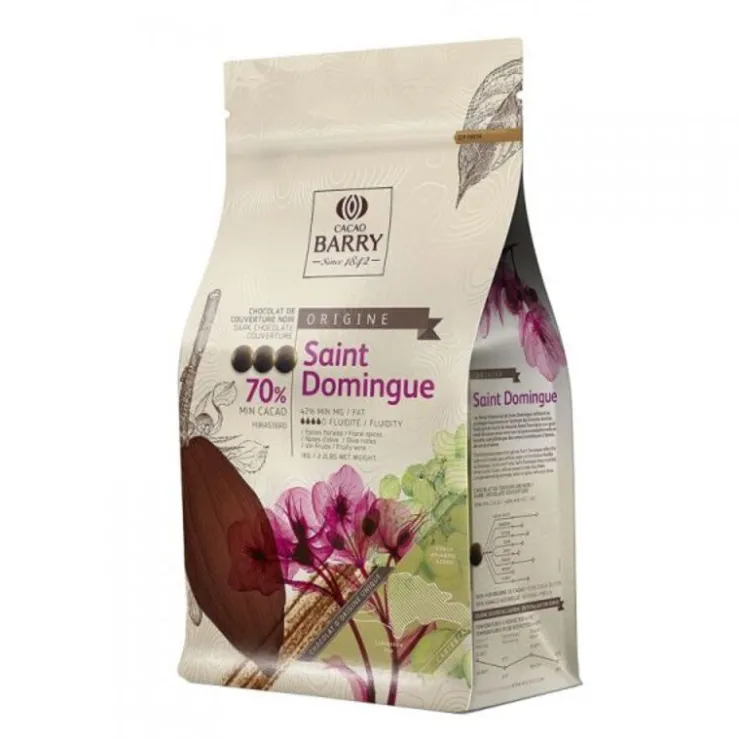 Chocolat de couverture noir St Domingue 70% 2,5 Kg-Cerf Dellier Discount
