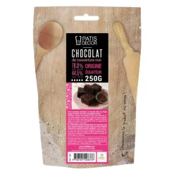 Chocolat de Couverture Noir origine Equateur 76 % 250 g-Cerf Dellier Outlet