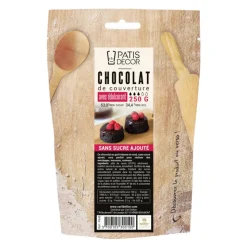 Chocolat de couverture sans sucre ajouté 250 g - DDM 02/25-Cerf Dellier Best