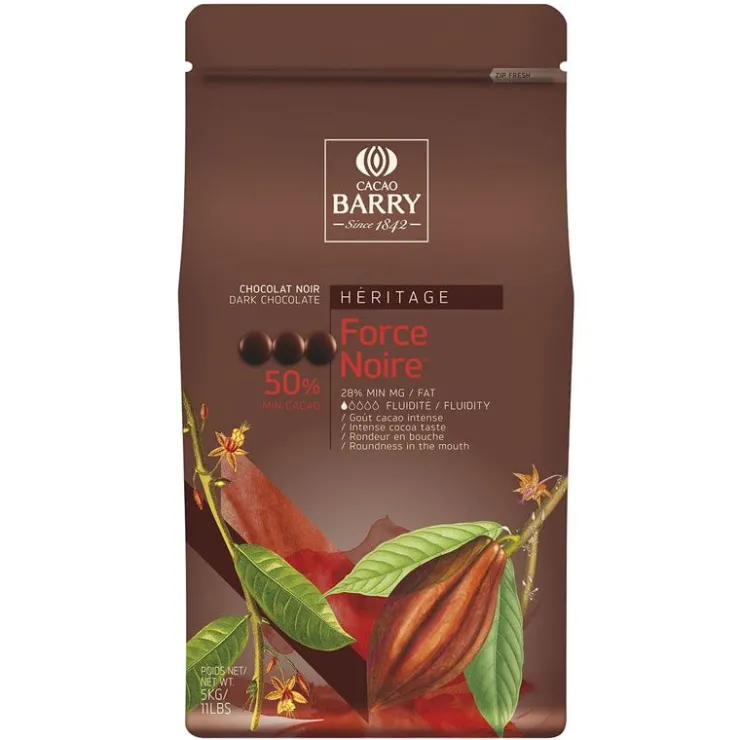 Chocolat noir pistoles Force Noire 50 % 5 kg-Cerf Dellier