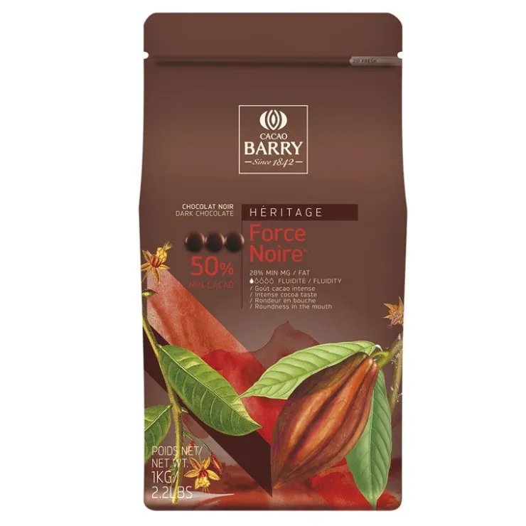 Chocolat pistoles Force Noire 50 % 1 kg-Cerf Dellier Online
