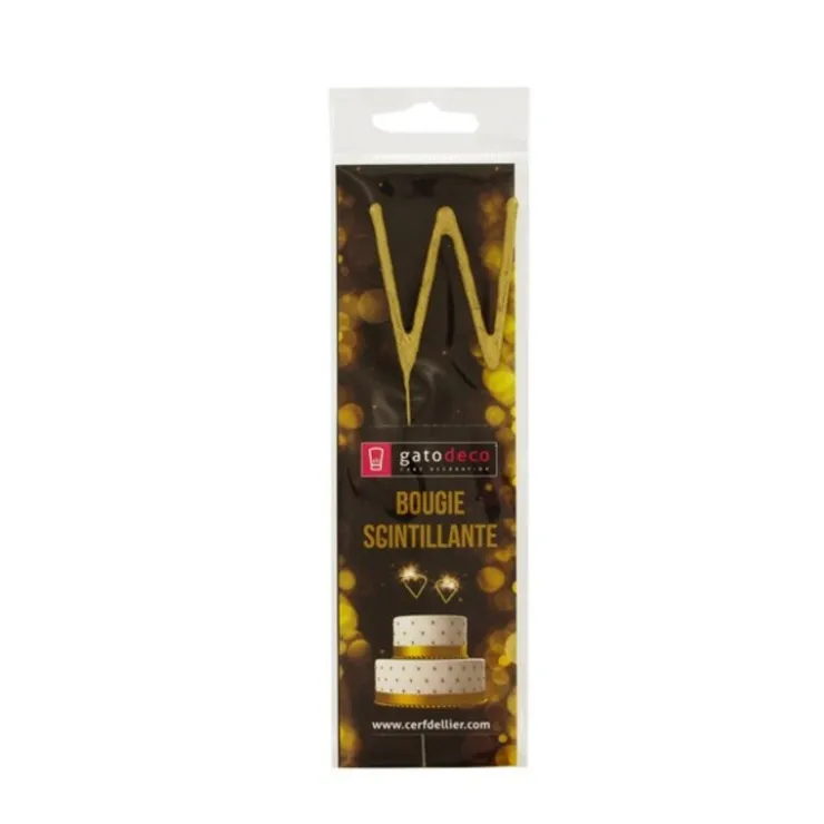 Cierge magique doré lettre W-Cerf Dellier Outlet