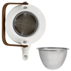 Coffret théière + tasses en céramique blanche - 900 ml-Cerf Dellier Discount