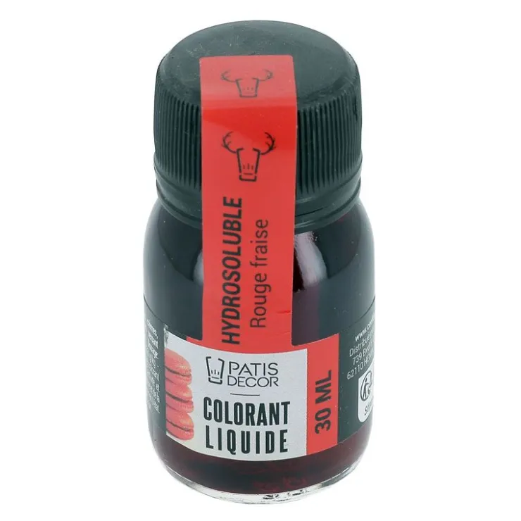 Colorant liquide hydrosoluble rouge fraise 30 ml-Cerf Dellier Best