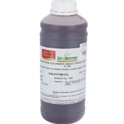 Colorant liquide hydrosoluble rouge fraise 1L-Cerf Dellier New