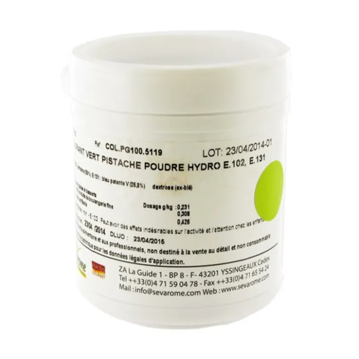 Colorant poudre alimentaire Vert Pistache 100 g-Cerf Dellier Discount