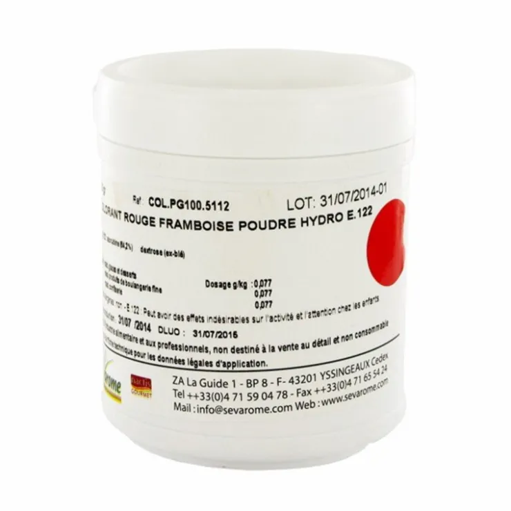 Colorant poudre alimentaire Rouge Framboise 100 g-Cerf Dellier New