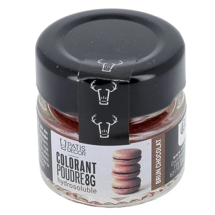 Colorant poudre hydrosoluble brun chocolat 8 g-Cerf Dellier New