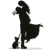 Couple de mariés avec chat métal noir-Cerf Dellier Discount