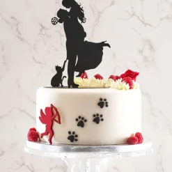 Couple de mariés avec chat métal noir-Cerf Dellier Discount