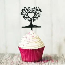 Cupcake Toppers Arbres cœurs (x 8)-Cerf Dellier